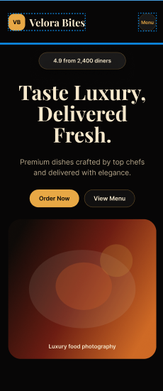 Velora Bites Mobile UX